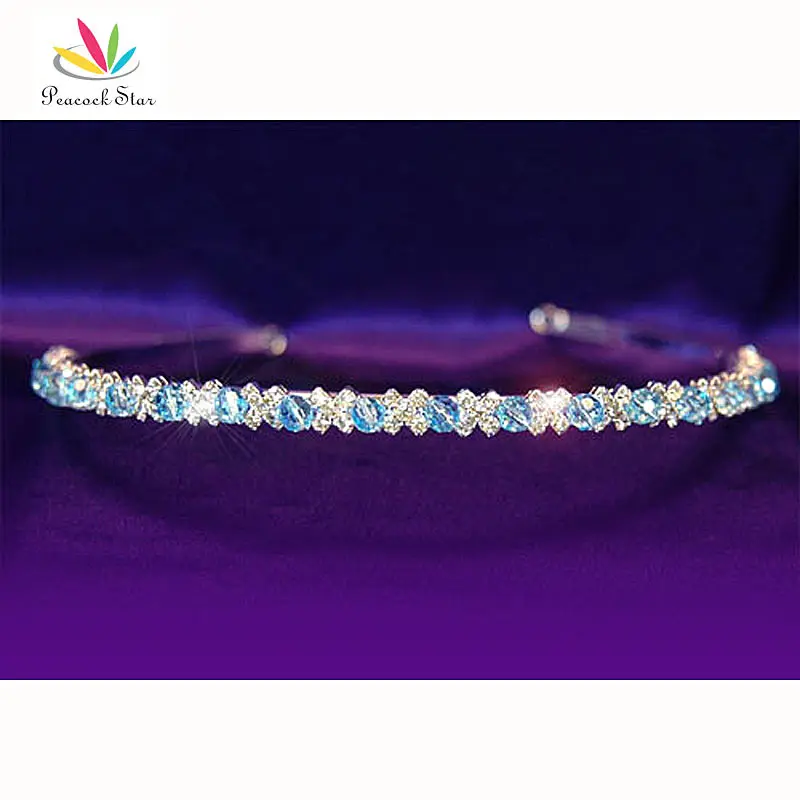 Павлин звезда подружки невесты Свадебная вечеринка Качество Синий Кристалл