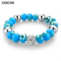 chicvie friendship charms cuff bracelets bangles for women famous luxury brand natural stone jewelry making bracelet sbr150164