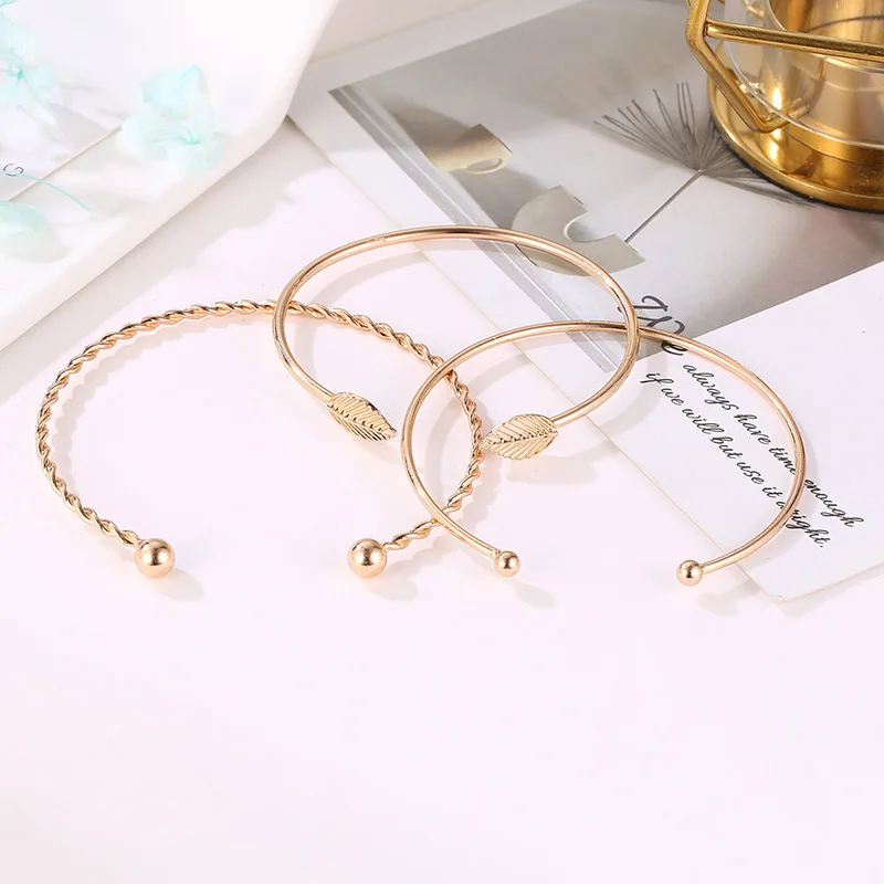 Doreen Box Φ Панк Стильный спиральный дизайн растение лист Твист браслет манжета