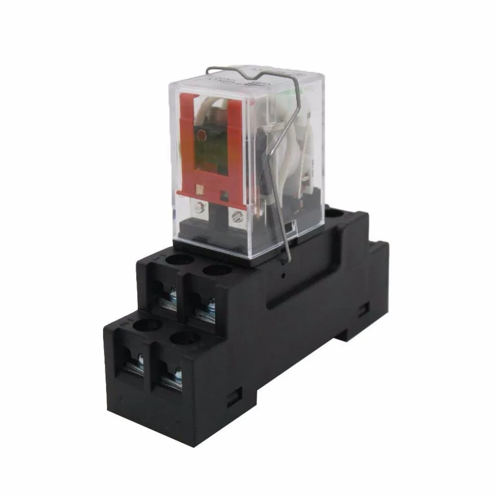 Taiss/DC 12V Coil Electromagnetic Power Relay 10A 2DPT 8 Pins 2NO+2NC LY2NJ with YJTF08A-E Socket Base YJ2N-LY | Обустройство дома