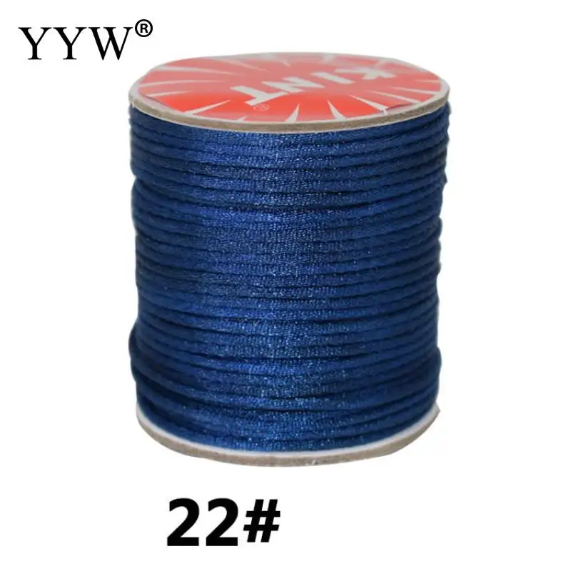 purplish blue 60 м/катушка 1,5 мм катушка из нейлона черного цвета китайский атласный Шелковый узел макраме шнур Бусины Европейский плетеный провод - Цвет: purplish blue