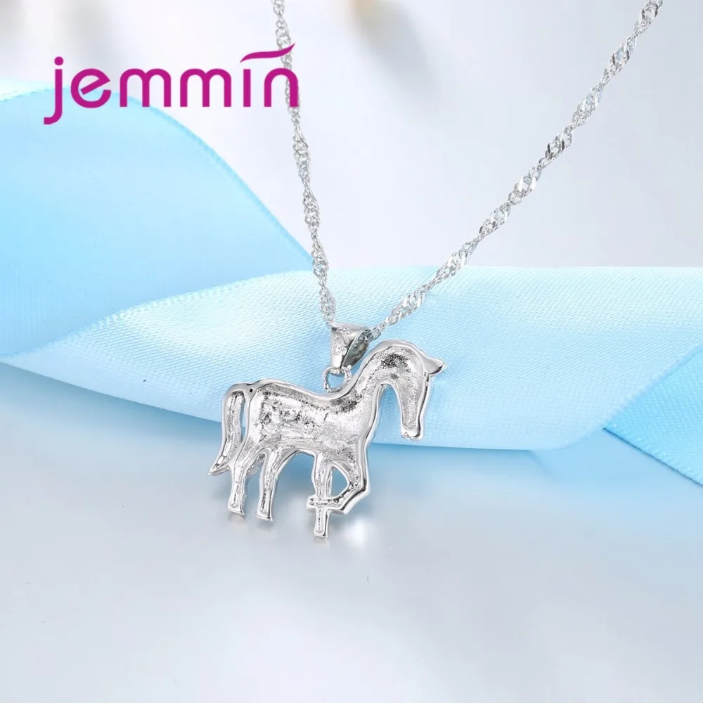 Милые животные лошадь голубой огненный опал Ожерелья Для детей вечерние