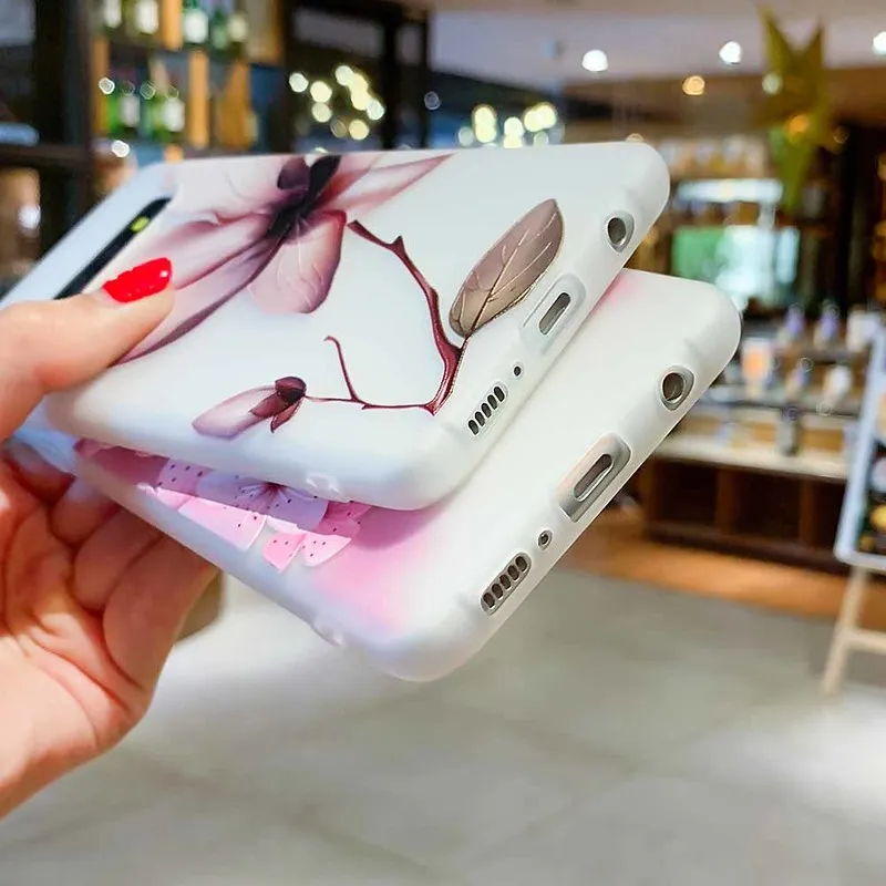 Рельефные чехлы для телефонов Samsung Galaxy S10 чехол с цветочным рисунком силиконовый