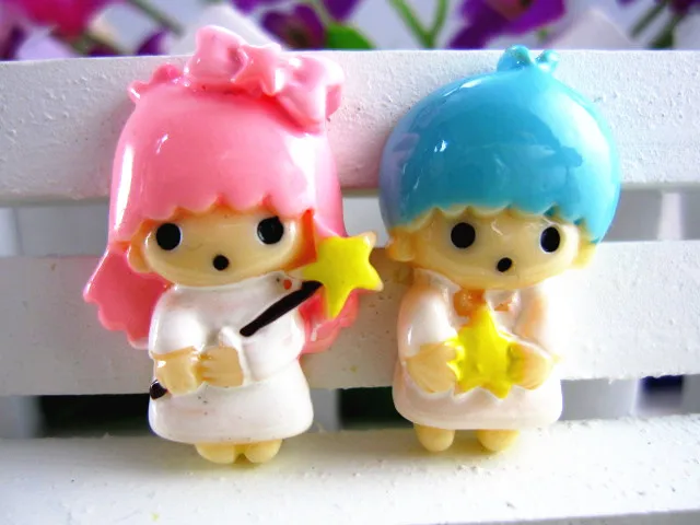 

30pcs/lot flat back resin cartoon boy and girl DIY resin cabochons accessories about 25mm