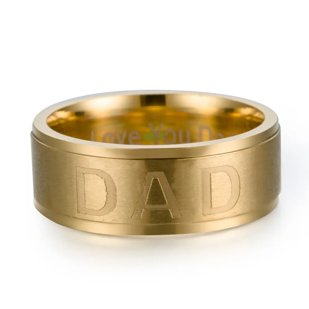 Кольцо из нержавеющей стали с гравировкой Love You Dad | Украшения и аксессуары