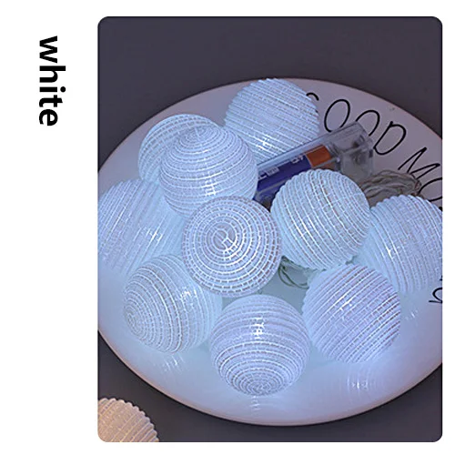 10LED-1.2m-White 20 40 Led шар струнный светильник для спальни декоративный шар гирлянды Форма Сказочный светильник AA на батарейках медный провод Светильник SL067 - Испускаемый цвет: 10LED-1.2m-White