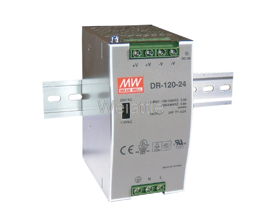 12V 24V 48V MEAN WELL 2.5A 5A 10A 12V 120W одиночный выход промышленный din-рейку источник питания DR-120-12 DR-120-24 DR-120-48