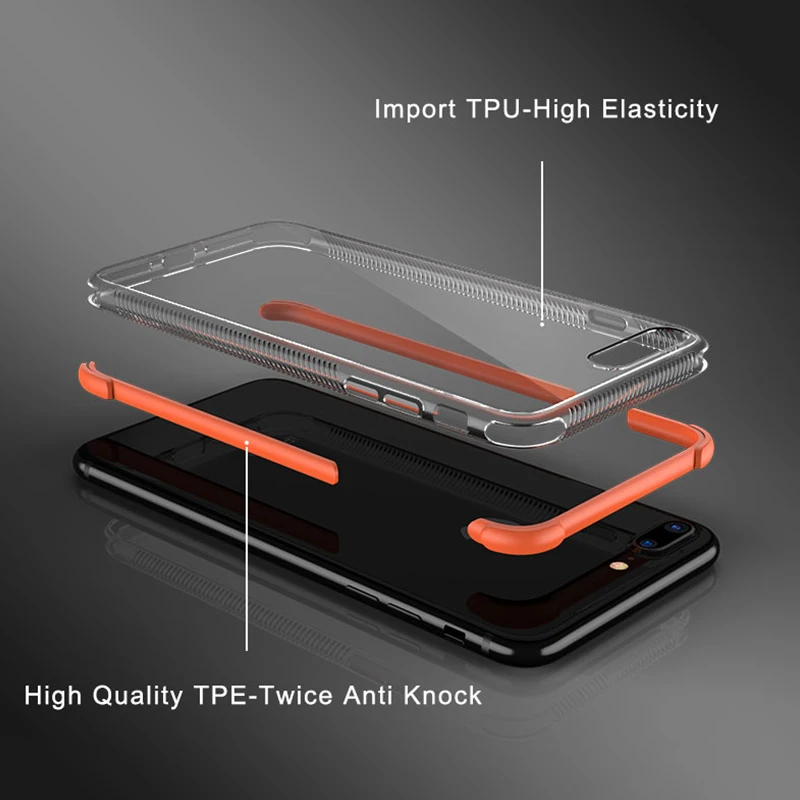 X-ENOGONE противоударный чехол для iPhone 7 8 6 Plus Heavy Duty Защита прозрачный силиконовый х