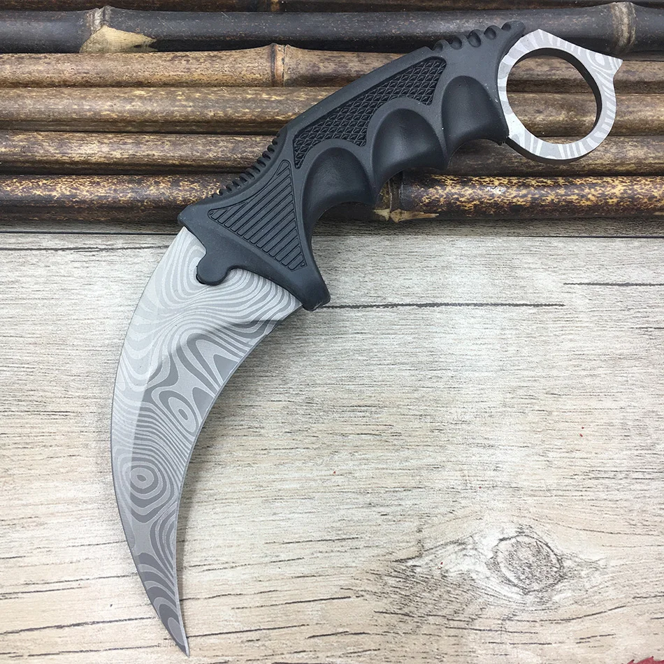 CS GO коготь счетчика удара Karambit нож шеи нож с оболочкой зуб тигра настоящая игра нож Радуга Кемпинг Фиксированное Лезвие Нож