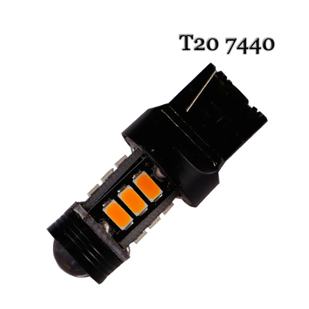 4 шт. T20 7440 7443 12 SMD 5630 + 1 5 Вт Eagle eye объектив авто светодиодный стоп-сигнал