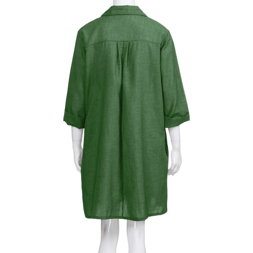 Женская одежда модное женское однотонное платье Бохо с отложным воротником