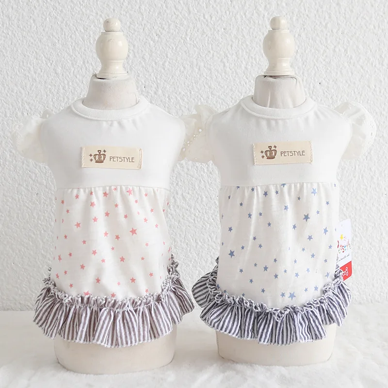 Звездное Хлопковое платье жилет для собаки кошки Цветочное домашнего питомца