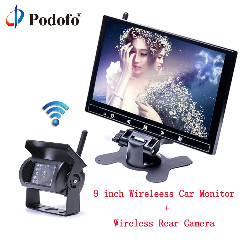 Podofo 9 &quotTFT lcd HD полноцветный автомобильный монитор и 2370 ГГц беспроводной