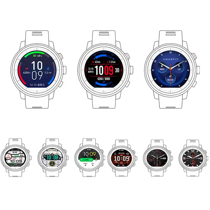 Оригинальные умные спортивные часы Huami Amazfit Stratos 2, 5 АТМ, водонепроницаемые, 1,34 дюйма, сенсорный экран, gps, Firstbeat, умные часы для плавания