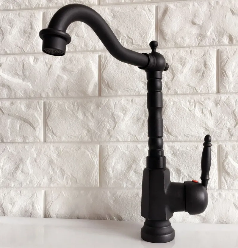 Black Oil Rubbed Brass Swivel Spout Single handle Lever Kitchen Bar Bathroom Vessel Sink Basin Faucet Mixer Tap anf354 | Обустройство
