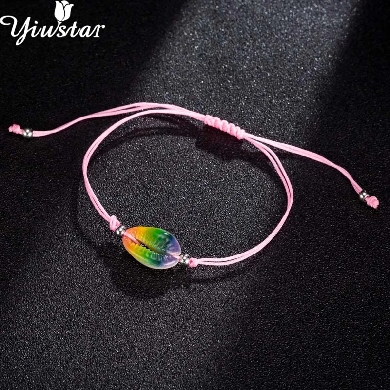 Yiustar, морские животные, черепаха, Пляжная оболочка, чокер, браслеты, для женщин, hombre, Boho, ювелирное изделие, ручная вязка, браслет, летняя раковина, подарки
