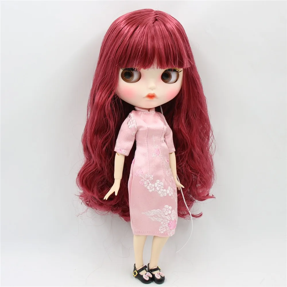 Ледяная фабрика blyth кукла 1/6 bjd белая кожа тела амаранта волосы новое матовое лицо