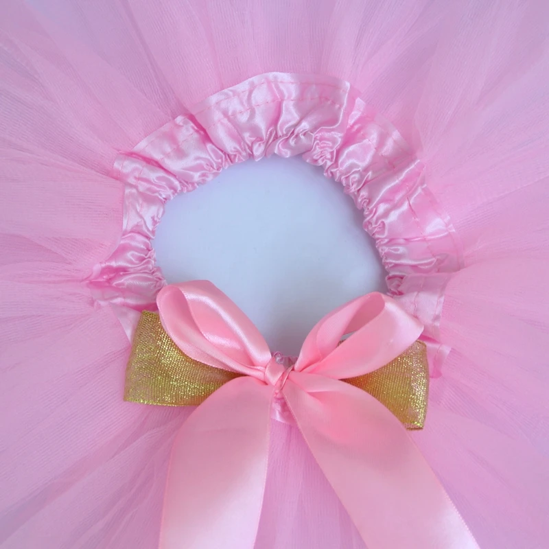 Бальное платье для маленьких девочек фатиновые юбки с лентой 3 Слойная Юбка пачка
