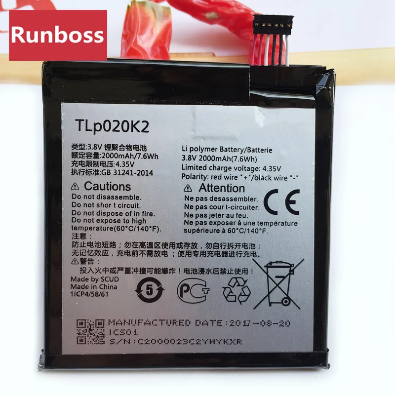 Высокое качество TLp020K2 3 8 V 2000mAh батарея для Alcatel One Touch 6039H 6039Y 6039K Idol 4 7 дюйма TLp020Kj