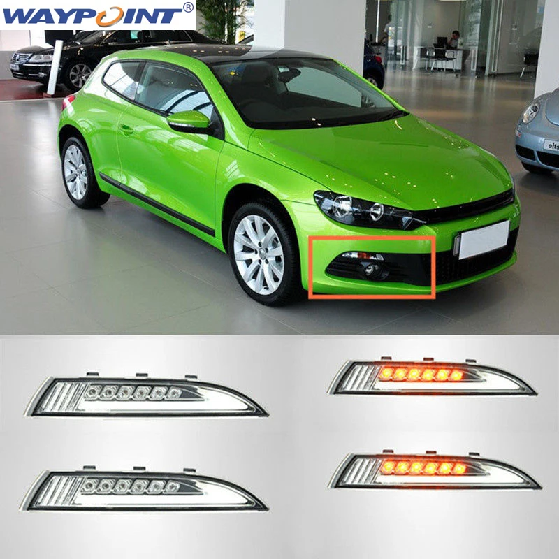 Дневные ходовые огсветильник для Volkswagen Scirocco 2008 2013 белые и желтые пара|daytime