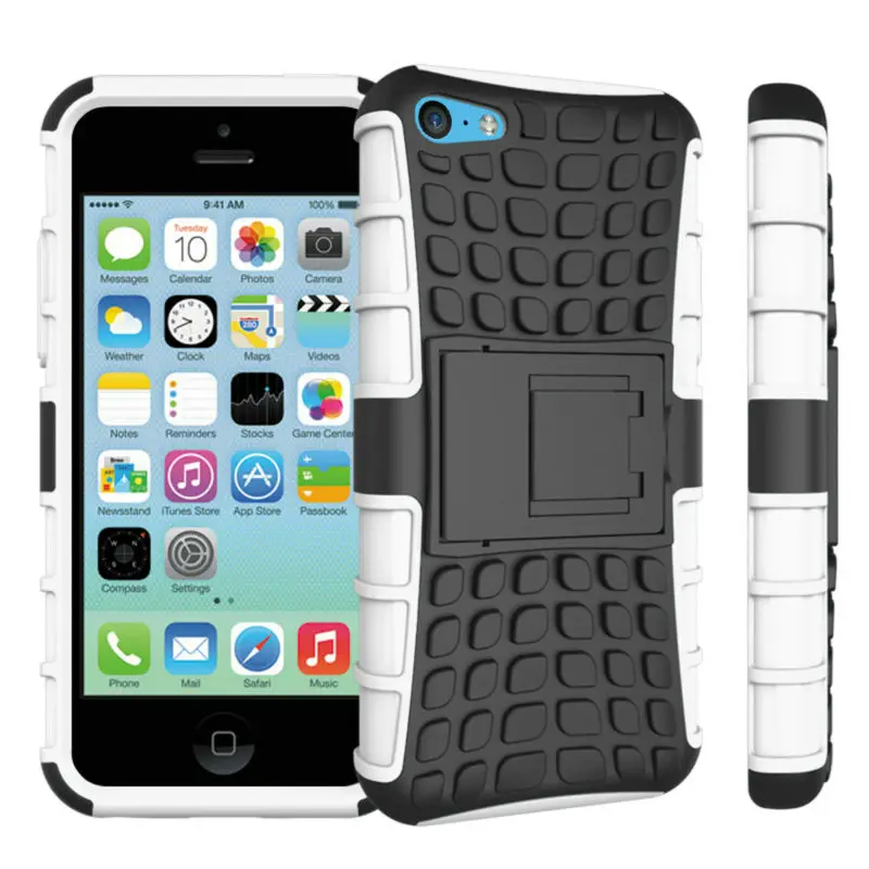 1 ШТ. Телефон Case Для Apple iPhone 5C Случаи Luxury Hybrid PC & ТПУ Держатель Стенд Стиль