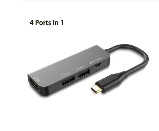 Красный Rovtop USB-C концентратор type C концентратор USB 3,0 HDMI Thunderbolt 3 адаптер для MacBook Pro samsung Galaxy huawei mate 20 Pro/P30 type C - Цвет: Красный