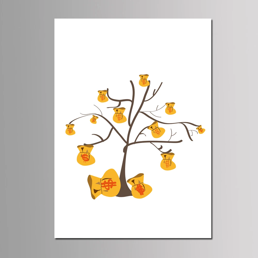 TR-15 New DIY Money Tree Annual Meeting Fingerprint Signature Guest Book Wedding Party Decoration Printed Canvas Painting 50*70cm - Цвет: TR-15