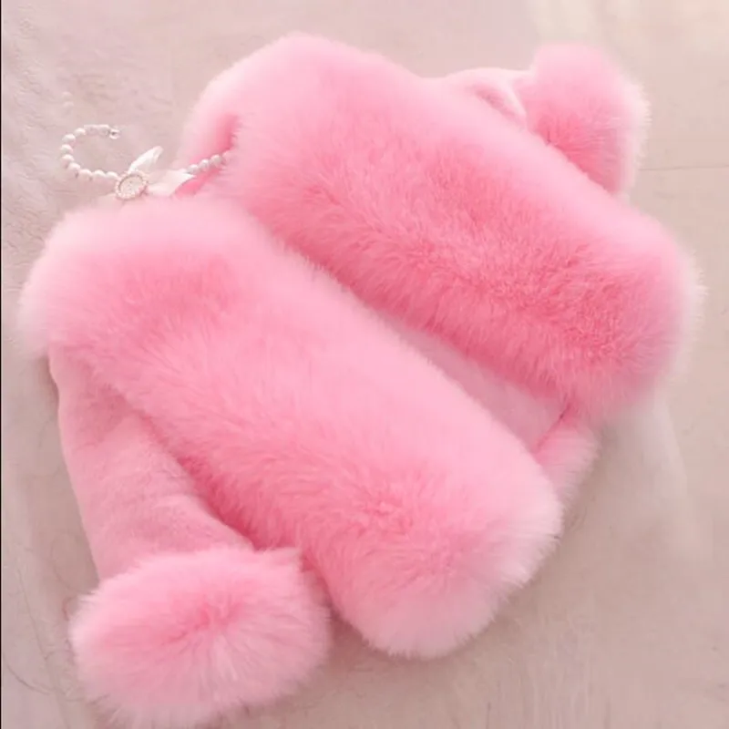 Furry Baby 2018 Autumn Winter Faux Fur Coat Infant Clothing Jacket Keep Warmming Girl Thick Cotton Single-breasted Clothes N285 | Детская