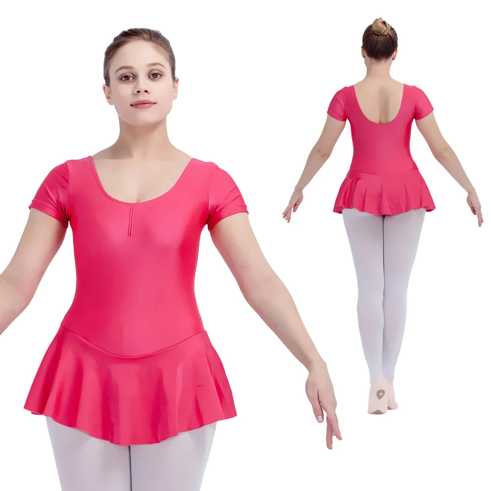 Юбка из нейлона/лайкры с коротким рукавом|ballet leotard dress|ballet leotardsladies dancewear |