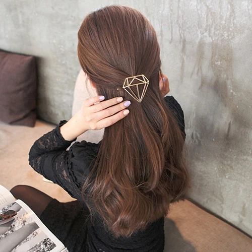 Женская шикарная Милая заколка для волос с геометрическим рисунком в форме полых