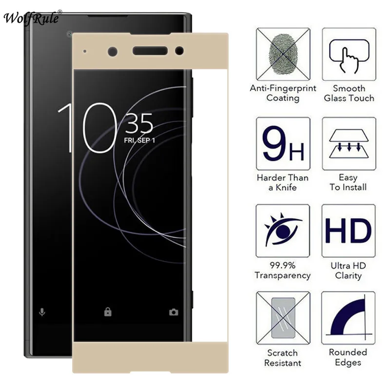 Защитное стекло для экрана Sony Xperia XA1 Plus закаленное полное покрытие
