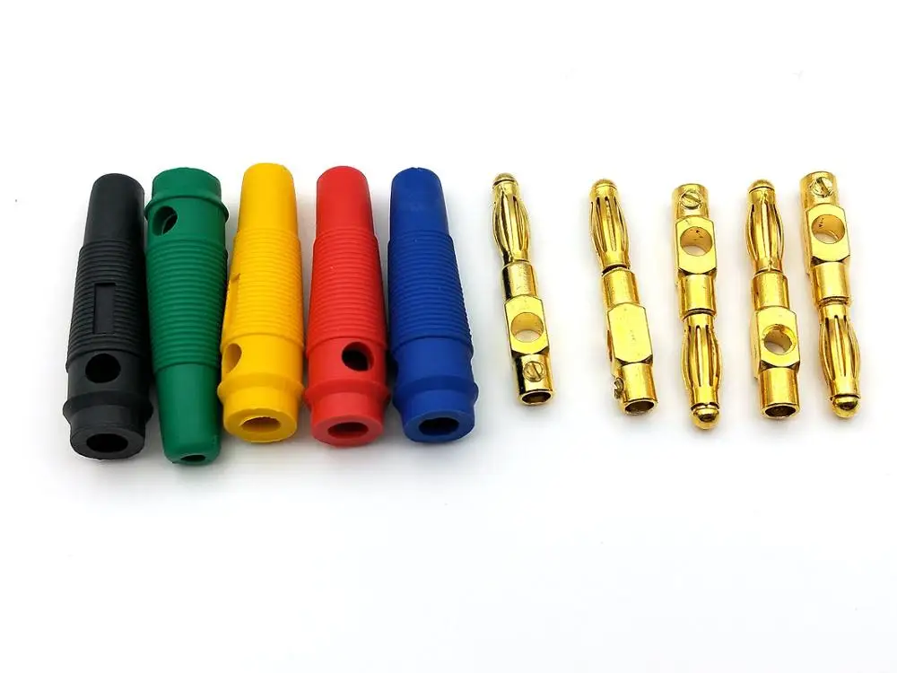 50 шт. 5 цветов позолоченный штекер 4 мм|plug 4mm|plug goldplug banana |