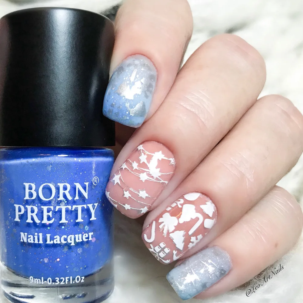 BORN PRETTY 12*6 см Прямоугольный, для нейл-арта штамп шаблон рождественское Изображение Шаблон печатная пластина Маникюр штамповочный трафарет BPX-L008