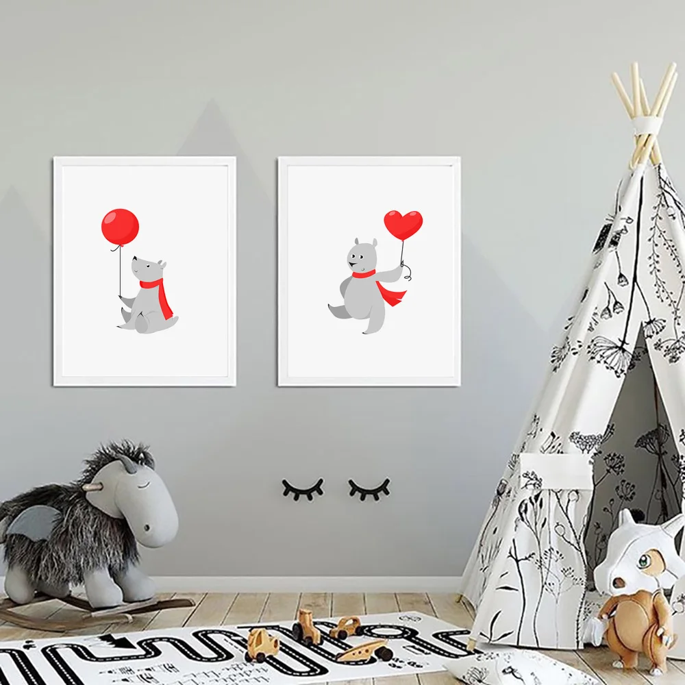 Мультяшный медведь красный шарф для езды на велосипеде воздушный шар