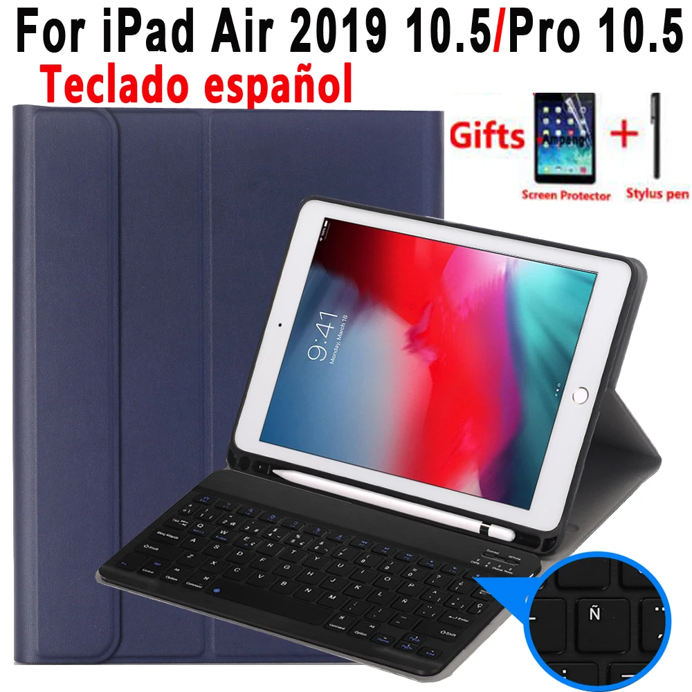 Испанская клавиатура чехол для Apple iPad Air 2019 10 5 3 3rd поколения A2152 A2153 A2154 A2123 Pro A1701 A1709