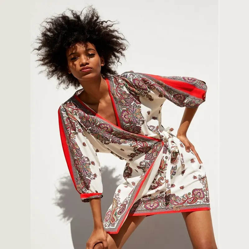 Весна Лето 2019 Новое Женское Платье Кардиган на шнуровке комбинезон для