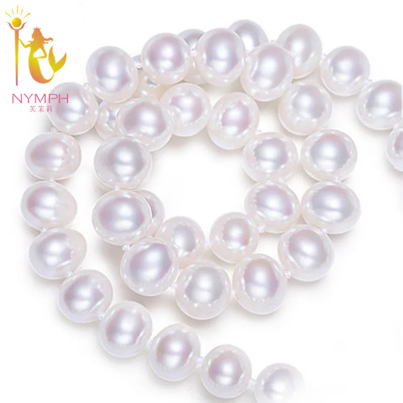 Жемчужное ожерелье [NYMPH] с натуральным пресноводным белым небольшим круглым