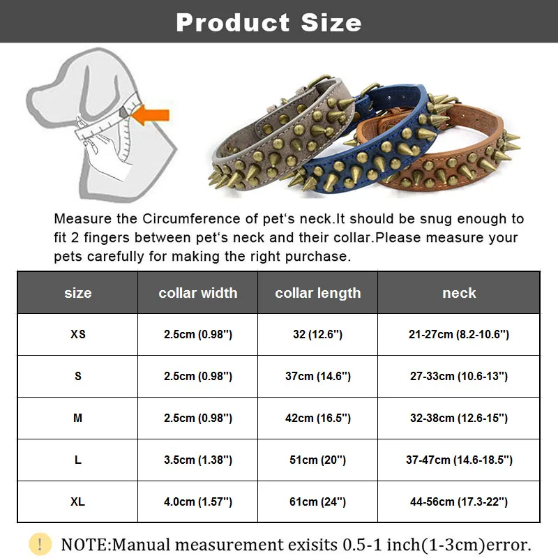 Сверхмощный кожаный ошейник для собак предотвращающий укус Шипованный бульдога