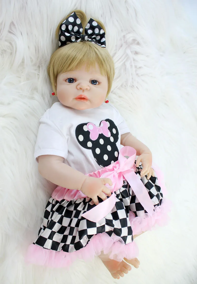 BZDOLL 22 &quotвсего тела силиконовые Reborn блондинка реалистичные куклы новорожденных