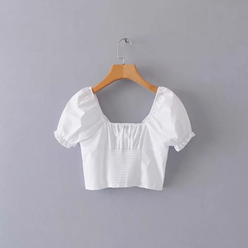 Лето 2019 Boho винтажные Женские топы и блузки на пуговицах женский укороченный топ с