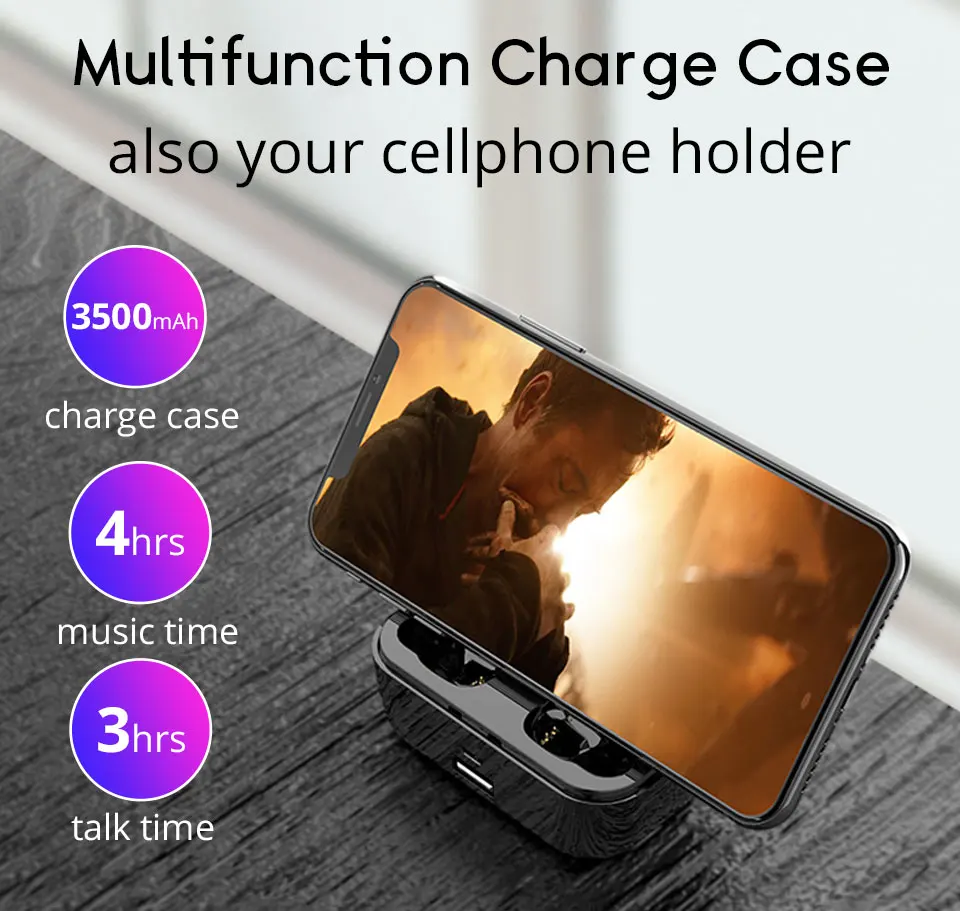 TWS Bluetooth наушники 5,0 для mi 9t pro Беспроводные наушники для xiaomi mi a3 светодиодный дисплей 3500 мАч чехол для зарядки для телефона