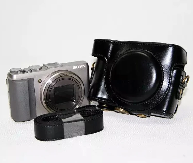 Black Ретро винтажный Чехол для Камеры из искусственной кожи для sony DSC-HX50V HX50 HX60, жесткая наплечная сумка с ремешком - Цвет: Black