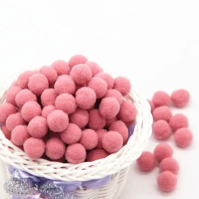 42bean pink 10/15/20/25 мм Мини пышная Нижняя Pom Poms помпонами ручной работы для детей игрушки свадебный Декор Сделай Сам швейного Ремесла поставок 100 шт - Цвет: 42bean pink