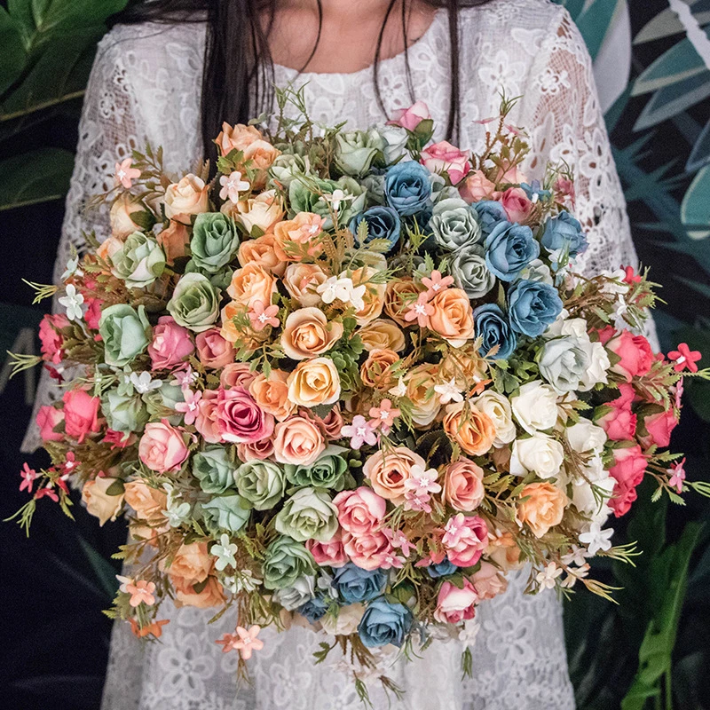 Искусственные сушеные цветы высокое качество для свадьбы роза осень украшение