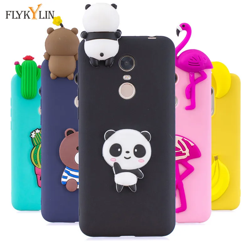 FLYKYLIN Phone Cases sFor Coque Xiaomi Redmi 5 Plus Case Soft 3D DIY Panda Bear Doll Toys for 5A 6A Back Cover |
