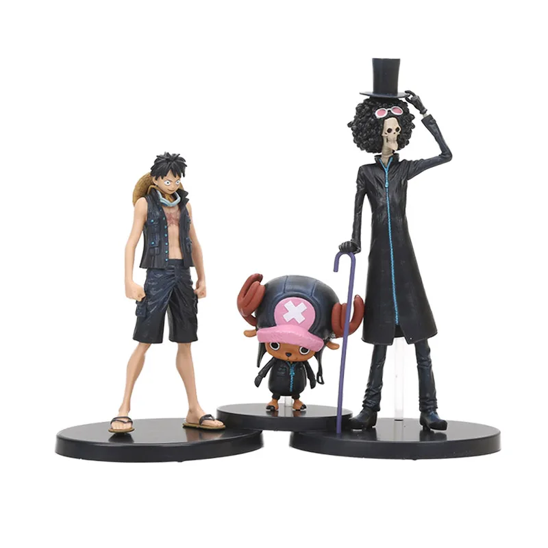 3 шт./лот Аниме One Piece Gold Ver Monkey D Luffy Tony Chopper Brook Sanji Nami Zoro Robin Usopp ПВХ экшн фигурки