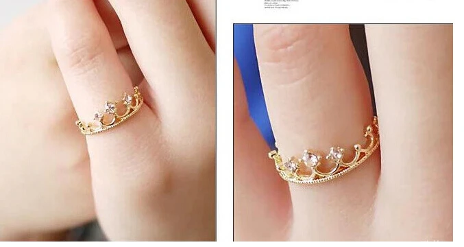 Модное сверлильное кольцо с короной сверкающее элегантное для красоты |