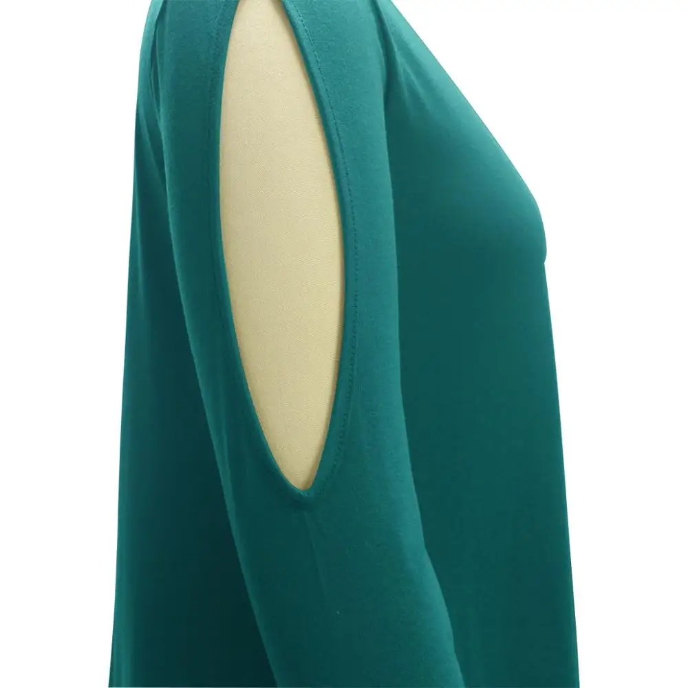 Для женщин летнее платье росы плеча Мода сексуальное с длинными рукавами