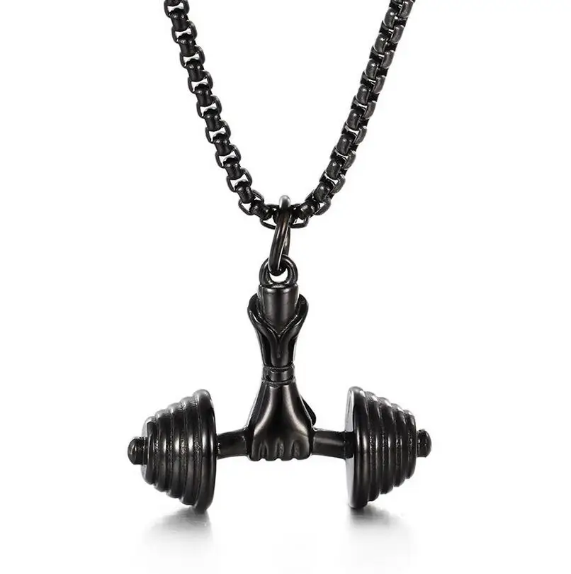 Ожерелье с подвеской в виде гантели из нержавеющей стали | Украшения и аксессуары