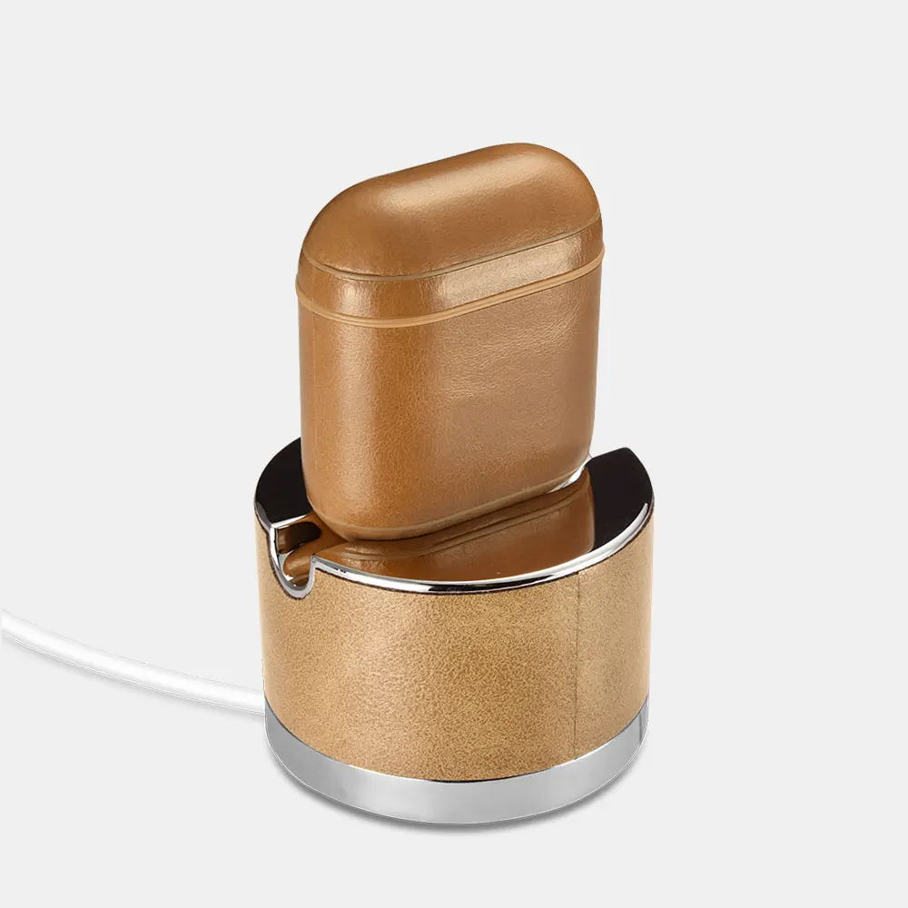 ICARER Real Leather Case With Metal Hook Bag For Apple AirPods Retro Genuine Protective Cover | Мобильные телефоны и